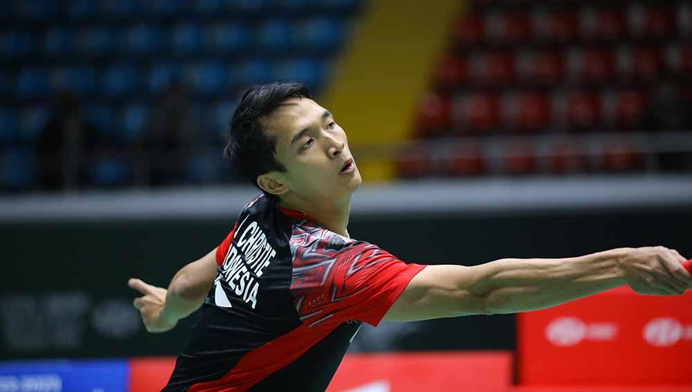 Pebulutangkis tunggal putra Indonesia, Jonatan Christie di Korea Open 2022. Foto: PBSI