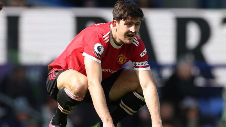 Pemain Manchester United Harry Maguire bereaksi REUTERS-Phil Noble - INDOSPORT
