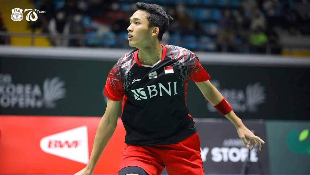 Pebulutangkis tunggal putra Indonesia, Jonatan Christie. di Korea Open 2022. Foto: PBSI.