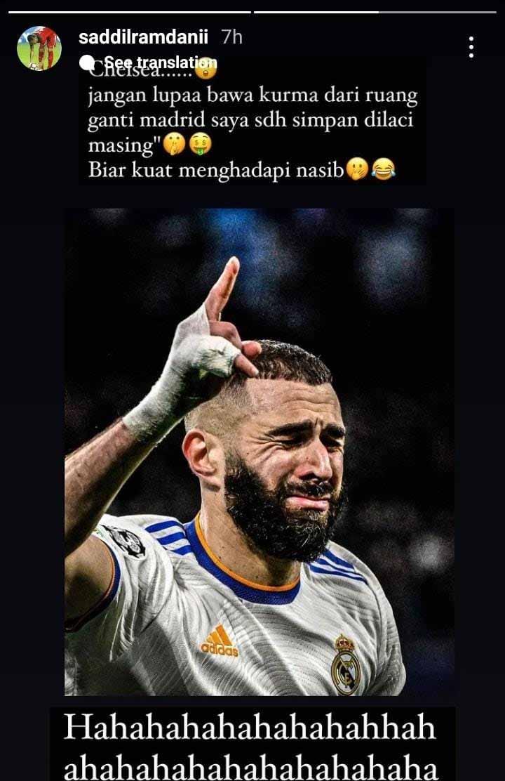 Karim Benzema. Foto: Instastory@saddilramdani Copyright: Instastory@saddilramdani