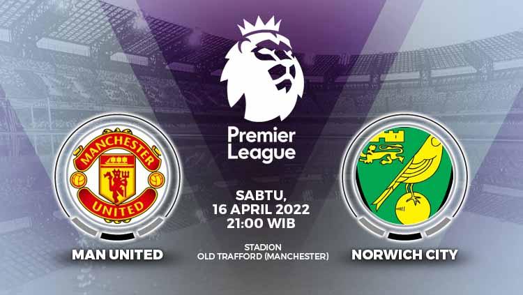 Pertandingan antara Manchester United vs Norwich City (Liga Inggris).