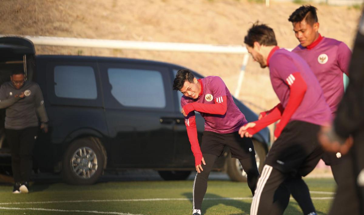 Para pemain Timnas Indonesia U-23 saat TC di Korea Selatan.