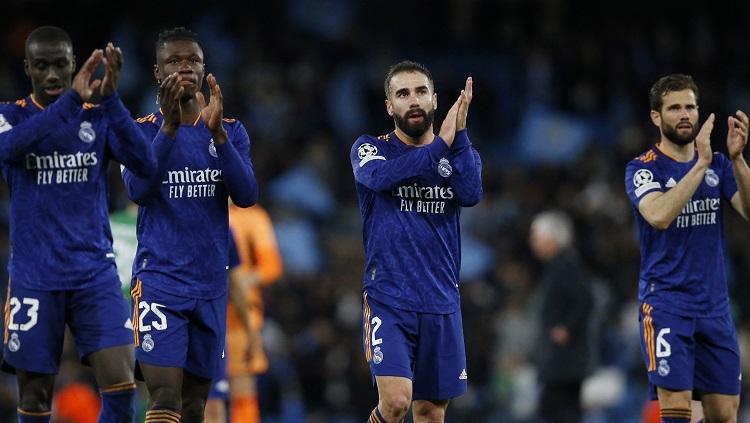 Berikut rapor pemain Real Madrid saat dikalahkan Manchester City 3-4 di leg 1 semifinal Liga Champions. Karim Benzema jadi pahlawan di tengah jebloknya para bek.(REUTERS/Craig Brough)