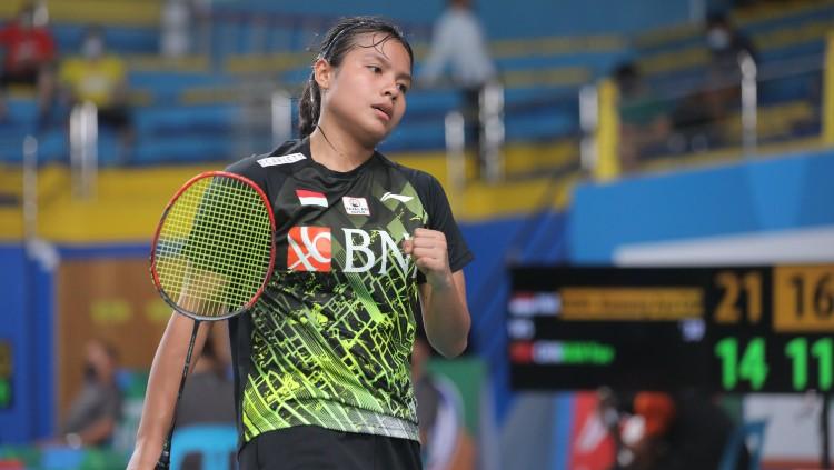 Tim bulutangkis putri Indonesia dipastikan lolos ke perempat final Piala Uber 2022 sebagai wakil grup A setelah mengalahkan Jerman 2-0, Selasa (10/05/22).