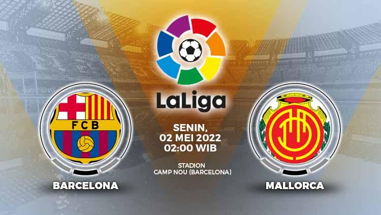 Berikut link live streaming laga pekan ke-34 Liga Spanyol 2021-2022 antara Barcelona vs Real Mallorca pada Senin (2/5/22) dini hari WIB. - INDOSPORT
