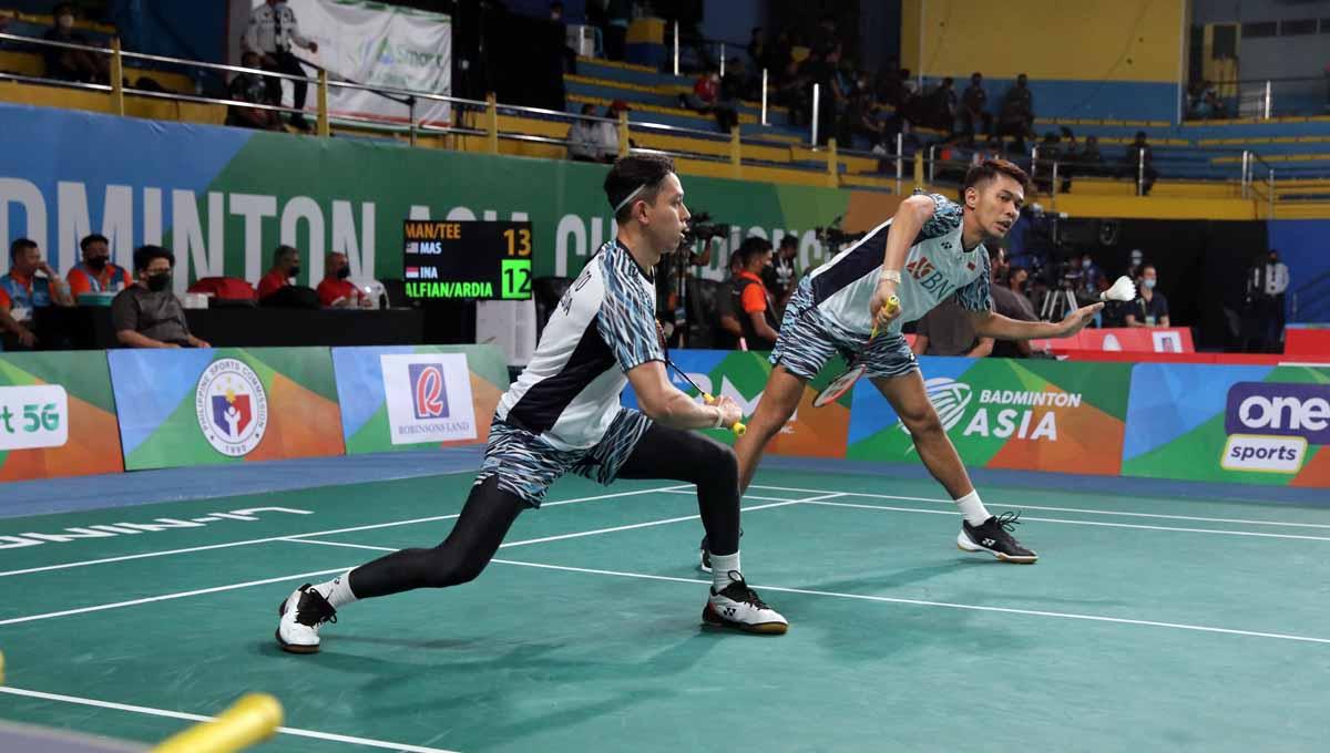 Indosport - Pasangan ganda putra Indonesia, Fajar Alfian dan Muhammad Rian Ardianto di BAC 2022. Foto: PBSI