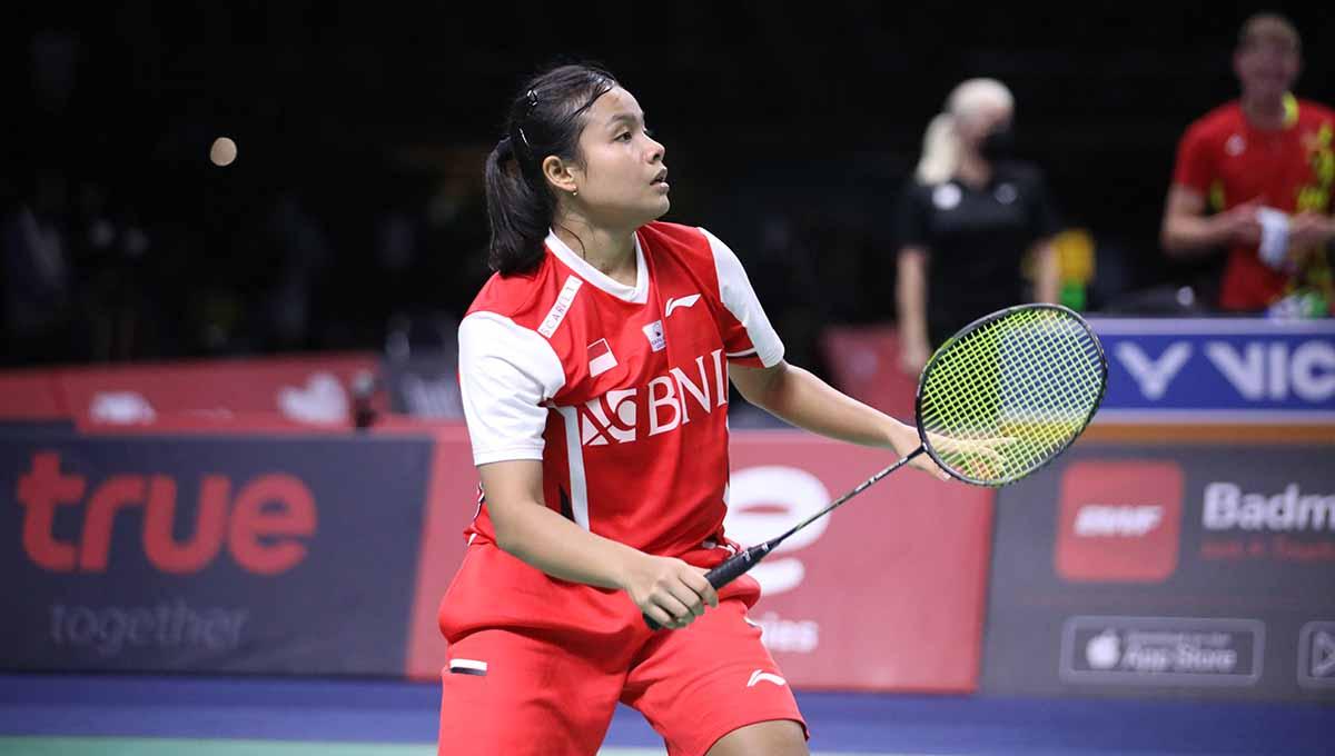 Berikut merupakan hasil pertandingan Taipei Open 2022 antara tunggal putri Malaysia, Goh Jin Wei vs pemain Indonesia, Komang Ayu Cahya Dewi. Foto: PBSI - INDOSPORT