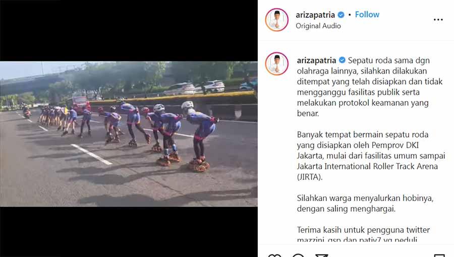 Wakil Gubernur (Wagub) DKI Jakarta, Ahmad Riza Patria, dibuat naik pitam dengan video viral gerombalan orang nekat berolahraga sepatu roda di tengah jalan raya.