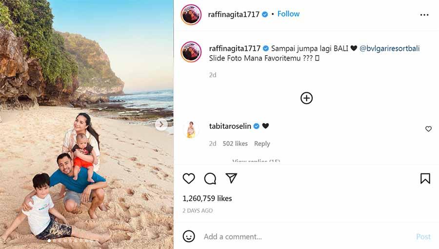 Raffi Ahmad dan keluarga. Foto: Instagram@raffinagita1717