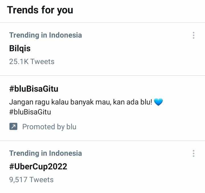 Bilqis Prasista Trending Topic di Twitter usai kalahkan Akane Yamaguchi. Sumber: Twitter Copyright: Twitter