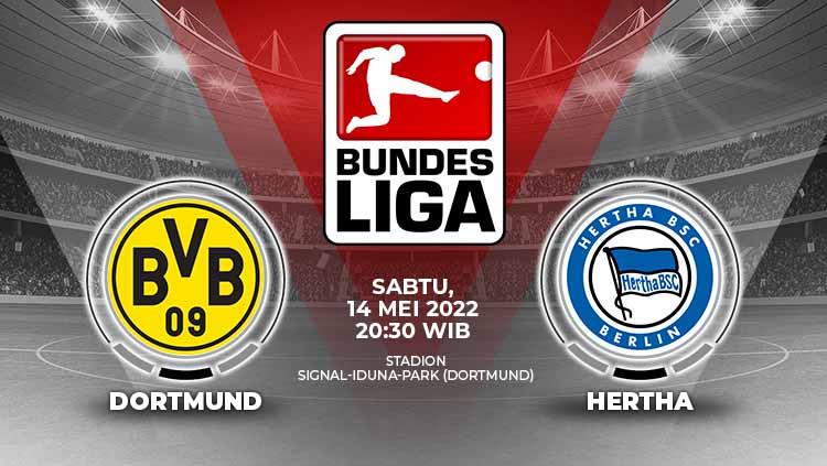 Link live streaming pertandingan pekan ke-34 Liga Jerman 2021/2022 antara Borussia Dortmund vs Hertha Berlin pada Sabtu (14/05/22) pukul 20.30 WIB.