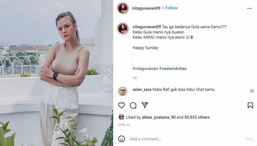 Nita Gunawan, selebgram Indonesia. Foto: Instagram@nitagunawan09