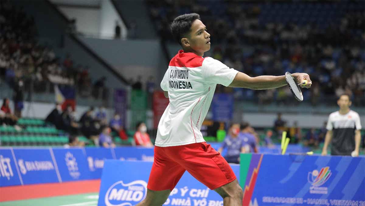 Pebulutangkis tunggal putra Indonesia, Chico Aura Dwi Wardoyo sukses menggasak Christo Popov di ajang Indonesia Masters 2022, Selasa (7/6/22). Foto: PBSI