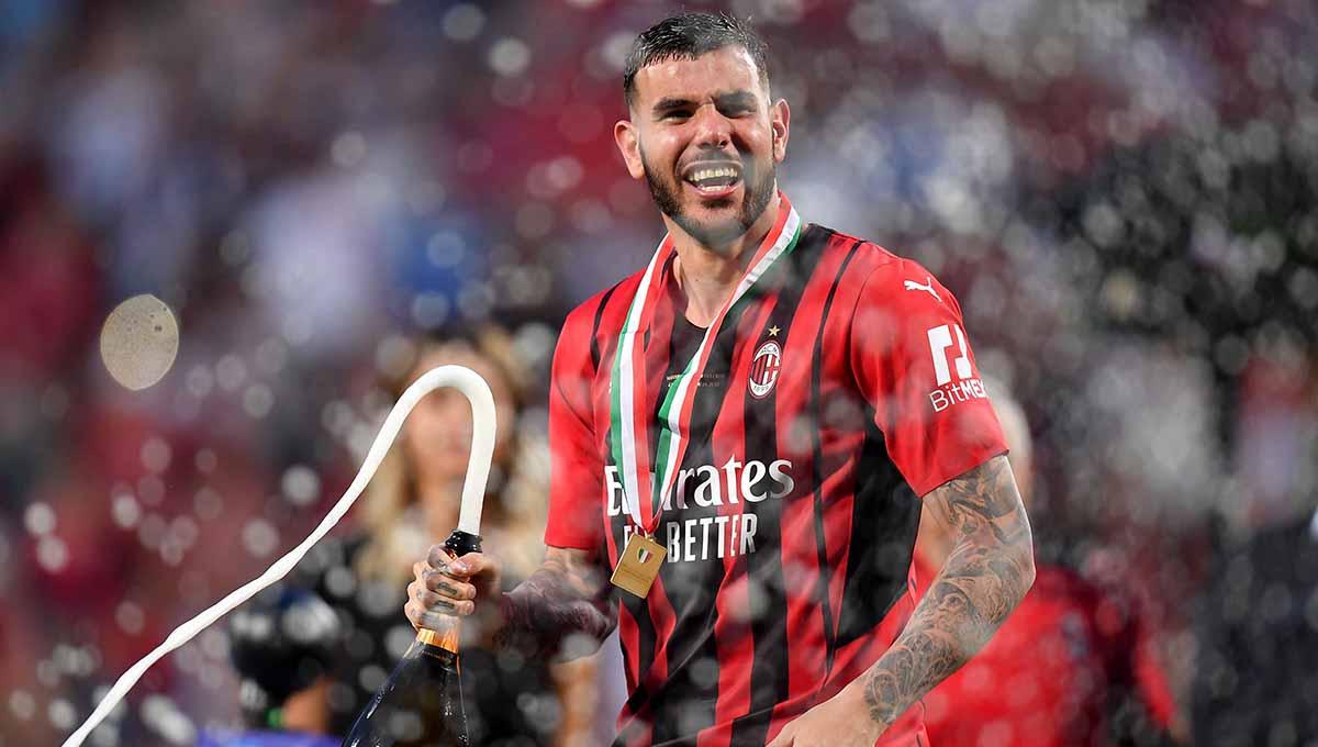 AC Milan kabarnya ingin gantikan Theo Hernandez dengan Quilindschy Hartman di bursa transfer 2024. Foto: REUTERS/Daniele Mascolo.