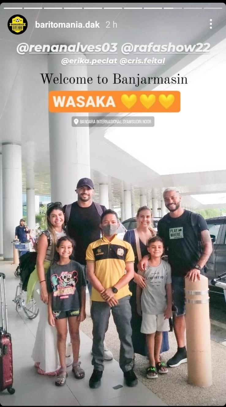 Pemain asing Barito Putera, Renan Alves dan Rafael Silva tiba di Banjarmasin. Copyright: Instagram @baritomania.dak