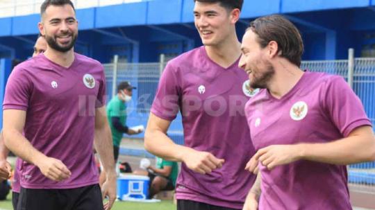 Jordi Amat, Elkan Baggott dan Marc Klok di Pemusatan Latihan Timnas Indonesia