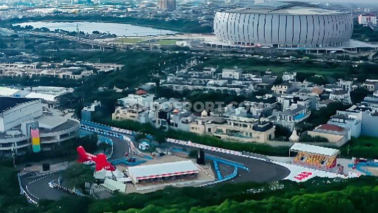 Sirkuit Ancol tempat diselenggarakannya Formula E Jakarta. Foto: Isman Fadil/INDOSPORT
