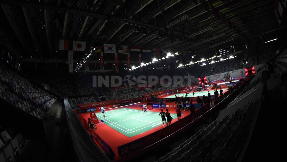 Suasana Istora Senayan jelang Indonesia Masters 2022, Senin (06/06/22). Foto: Herry Ibrahim/Indosport.com
