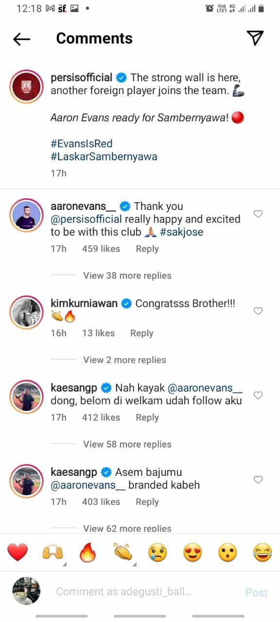 Komentar Kocak Kaesang Pangarep Saat Persis Umumkan Aaron Evans. Foto: Instagram@kaesangp Copyright: Instagram@kaesangp