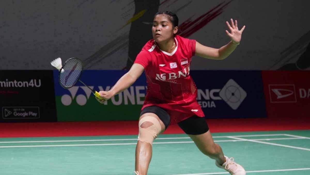 Tunggal putri Indonesia, Gregoria Mariska, mengaku kaget usai berhasil menumbangkan ranking 1 dunia Akane Yamaguchi di Malaysia Open. Foto: PBSI - INDOSPORT