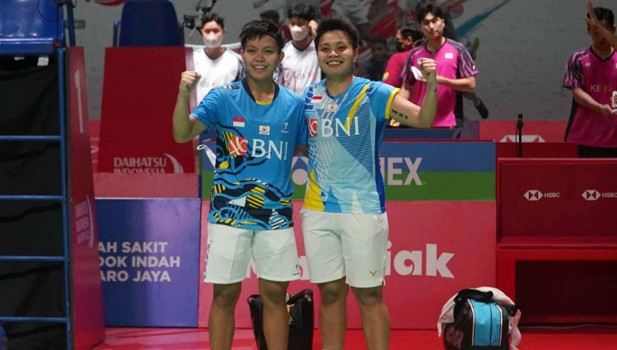 Pebulutangkis ganda putri Indonesia, Apriyani Rahayu/Siti Fadia Silva Ramadhanti di Indonesia Masters 222. Foto: PBSI