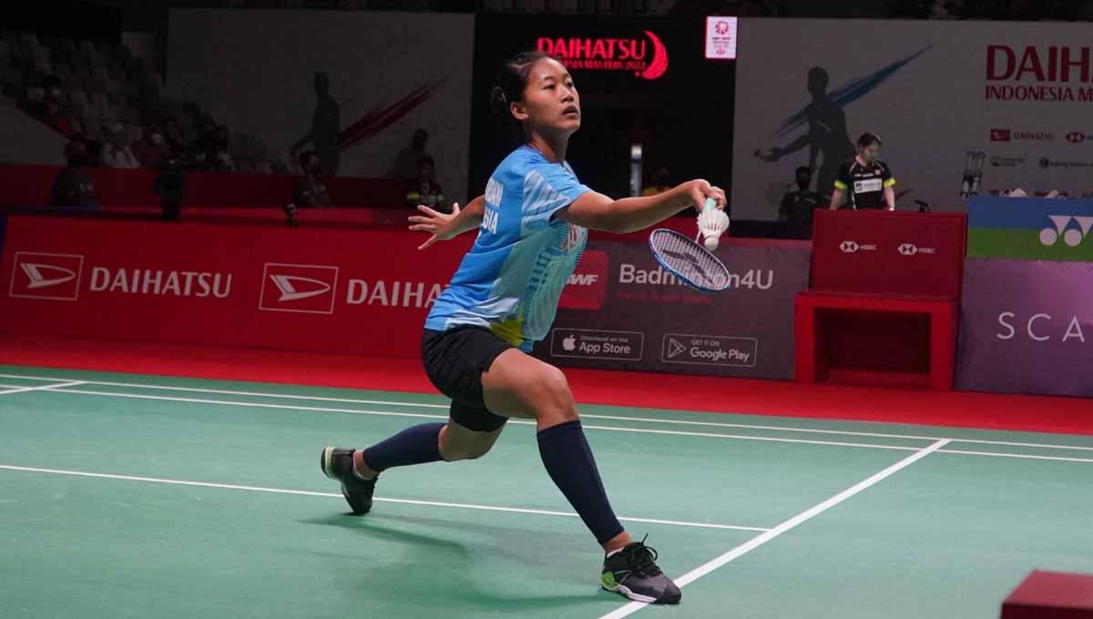 Indosport - Pebulutangkis tunggal putri Indonesia Putri Kusuma Wardani di Indonesia Masters 2022. Foto: PBSI
