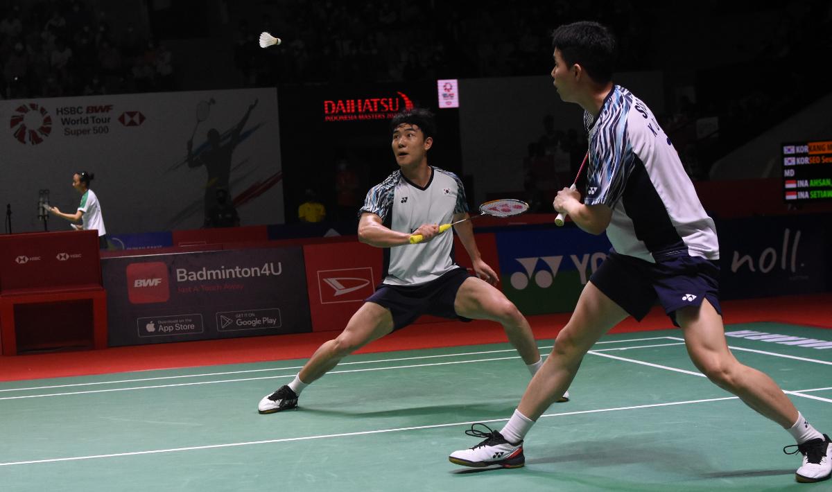 Kang Min-hyuk/Seo Seung-jae, salah satu pemenang di Australia Open 2023. Foto: Herry Ibrahim/INDOSPORT. - INDOSPORT
