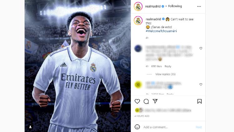 Real Madrid baru saja meresmikan perekrutan terbaru mereka yakni gelandang muda Aurelien Tchouameni yang didatangkan dari AS Monaco. - INDOSPORT