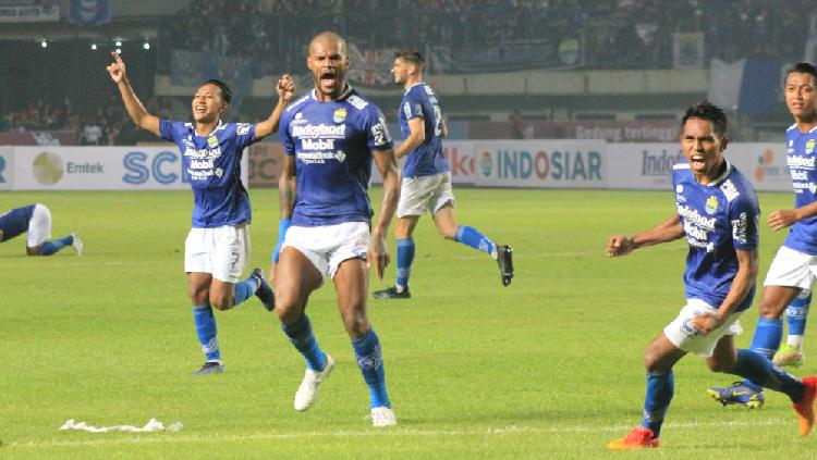 Pemain Persib Bandung merayakan gol David da Silva ke gawang Bali United di Ajang Piala Presiden 2022 - INDOSPORT