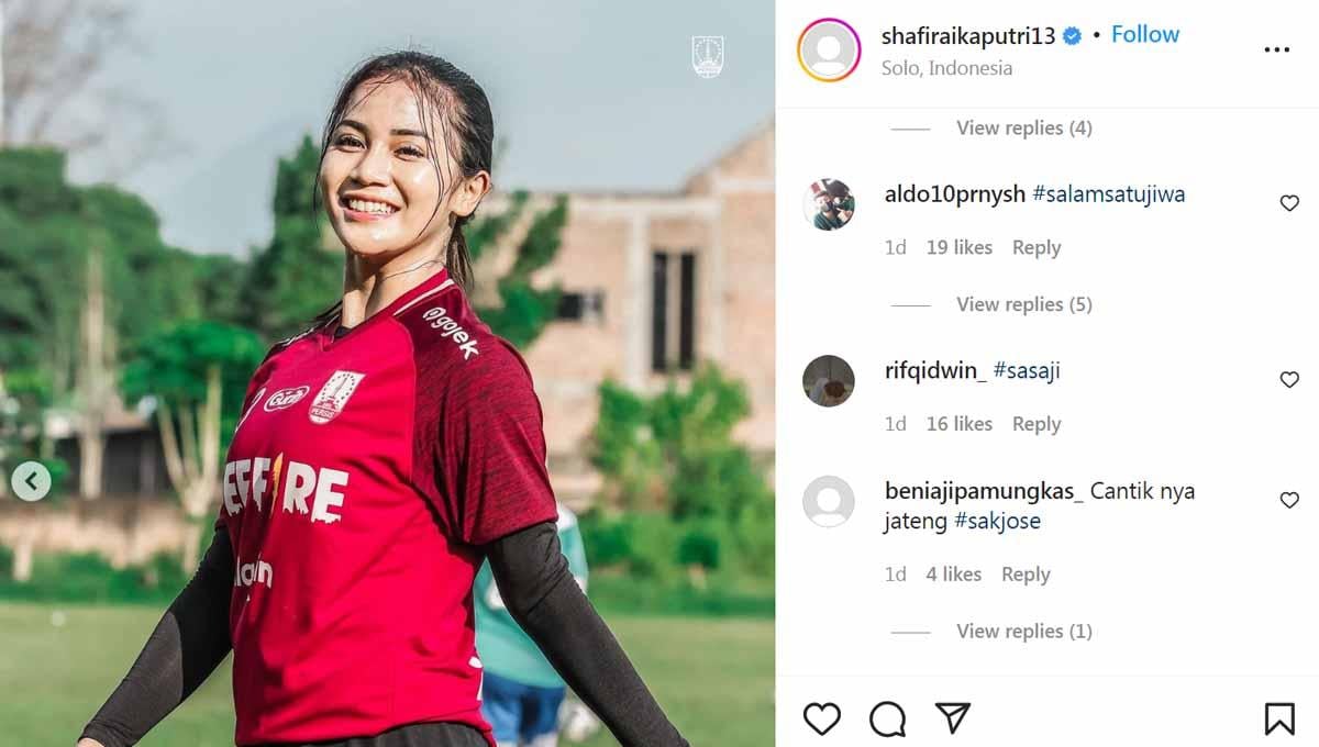 Shafira Ika Putri saat berlatih bersama Persis Solo Women. Ia juga menjadi kapten Timnas Indonesia Putri. Foto: Instagram@shafiraikaputri13 - INDOSPORT