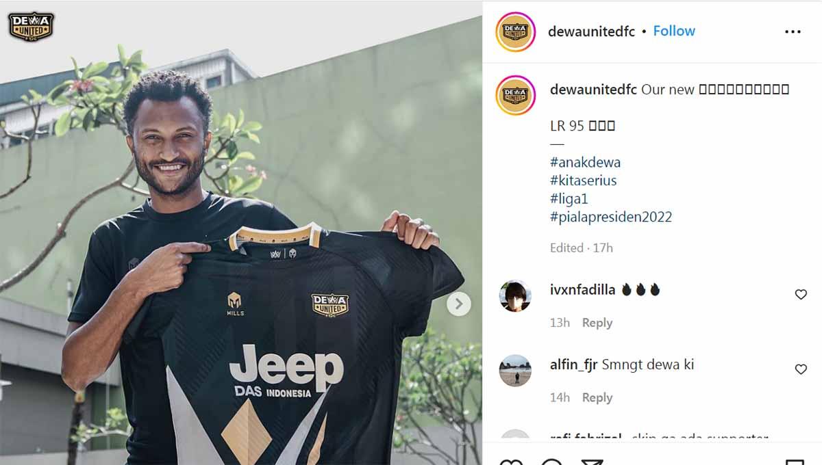 Pemain Dewa United, Lucas Ramos. Foto: Instagram@dewaunitedfc