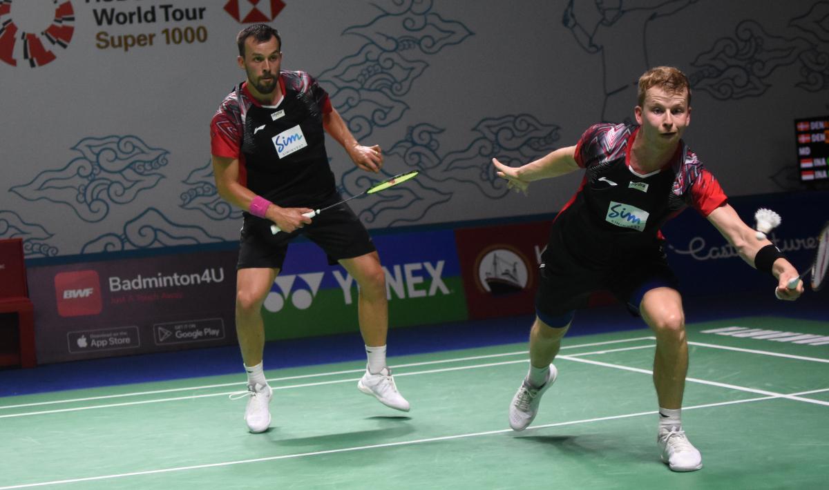 Pukulan petir rival Mohammad Ahsan/Hendra Setiawan, Kim Astrup/Anders Skaarup Rasmussen, saat menaklukkan juara Olimpiade di Canada Open 2023 disorot BWF.