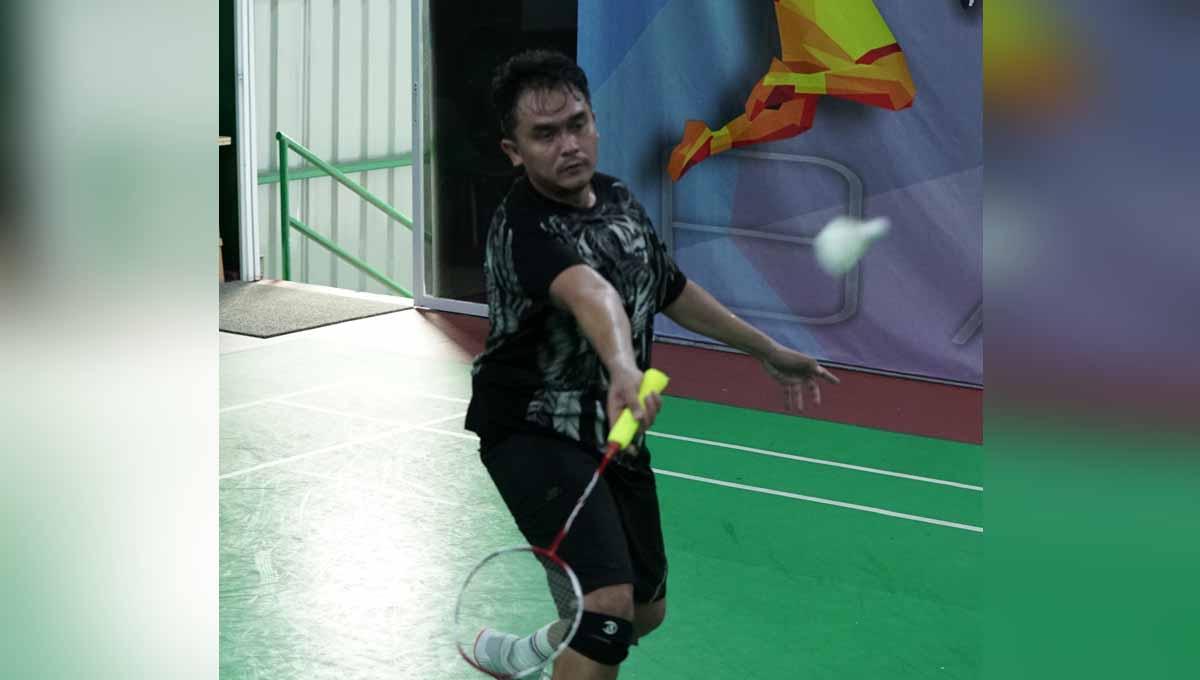 Valentino Jebret mengalami perkembangan yang sangat baik dalam bermain bulutangkis jelang duel melawan Vincent Rompies. Foto: Garry Hakita/Jebreeet Media