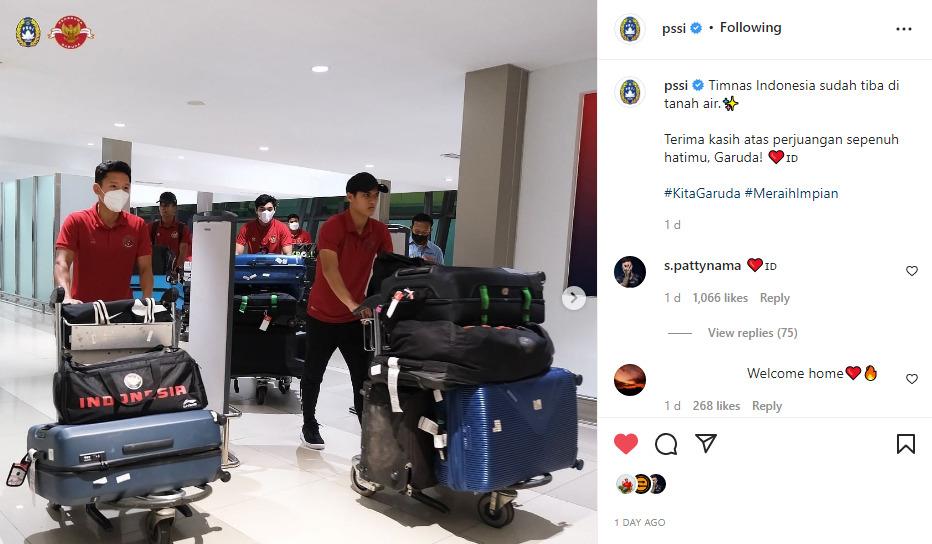 Komentar Shayne Pattynama untuk Timnas Indonesia Usai Lolos Piala Asia 2023 Copyright: Instagram: PSSI, s.pattynama