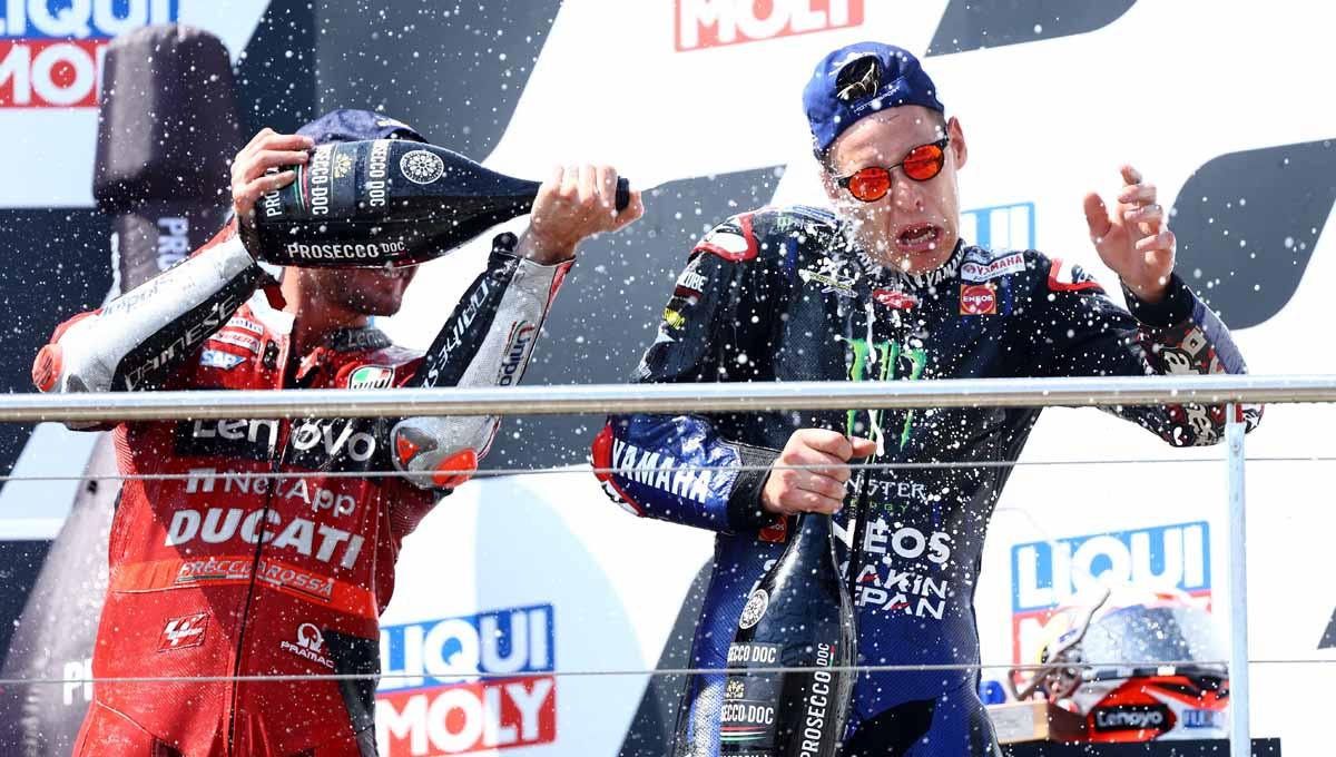 Pembalap Monster Energy Yamaha, Fabio Quartararo dikudeta Francesco Bagnaia pada posisi puncak klasemen MotoGP 2022. Foto: REUTERS/Lisi Niesner - INDOSPORT