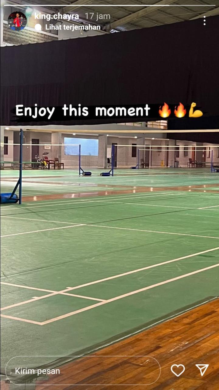 Mohammad Ahsan persiapan jelang Malaysia Open 2022 Copyright: instagram story @king.chayra