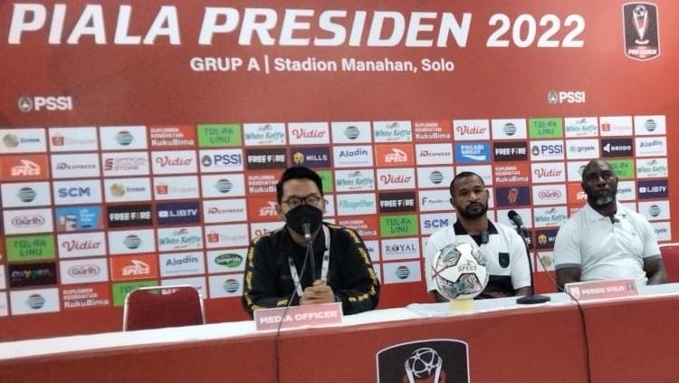 Persis Solo memburu kemenangan perdana di Piala Presiden 2022 saat bertemu Dewa United, demi memenangi adu gengsi antara sesama tim promosi Liga 1. Foto: Prabowo/INDOSPORT