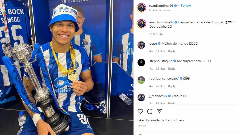 Striker FC Porto, Evanilson, calon mesin gol baru Manchester United. Foto: Instagram@evanilsonlima99