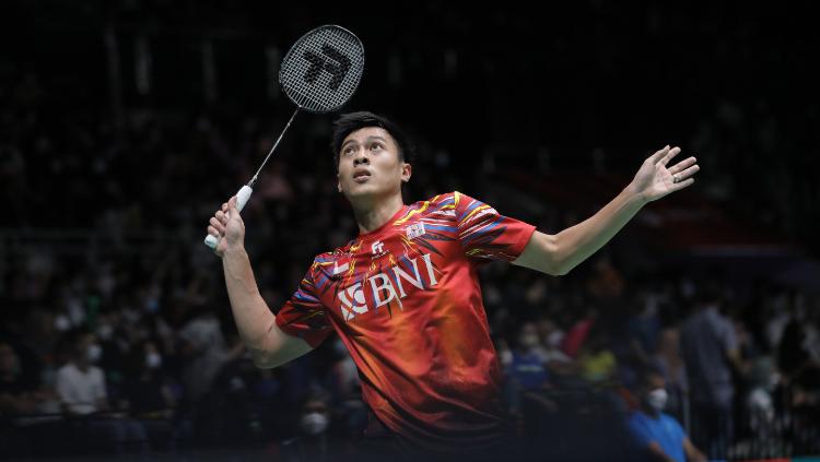 Tunggal putra Indonesia, Shesar Hiren Rushtavito di Malaysia Open 2022.