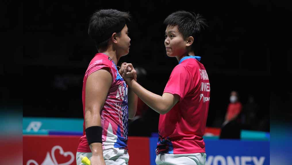 Pebulu tangkis ganda putri Indonesia, Apriyani Rahayu/Siti Fadia Silva Ramadhanti di Malaysia Open 2022. Foto: PBSI