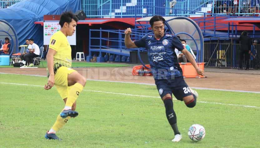 Pertandingan antara Arema FC vs Barito Putera di Piala Presiden 2022.