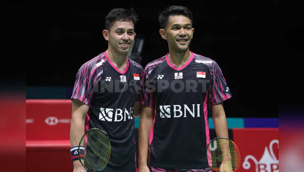 Pasangan ganda putra Indonesia, Fajar Alfian/Muhammad Rian Ardianto di Malaysia Open 2022. Foto: PBSI