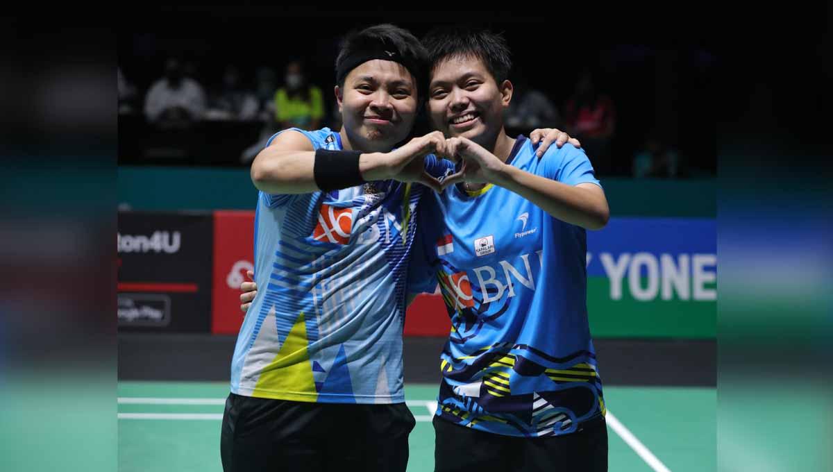 Pasangan ganda putri Indonesia, Apriyani Rahayu/Siti Fadia Silva Ramadhanti Juara Malaysia Open 2022. Foto: PBSI