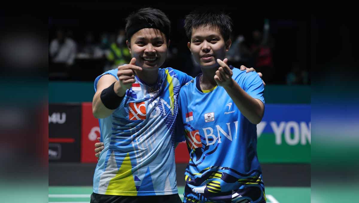 Pasangan ganda putri Indonesia, Apriyani Rahayu/Siti Fadia Silva Ramadhanti. Foto: PBSI
