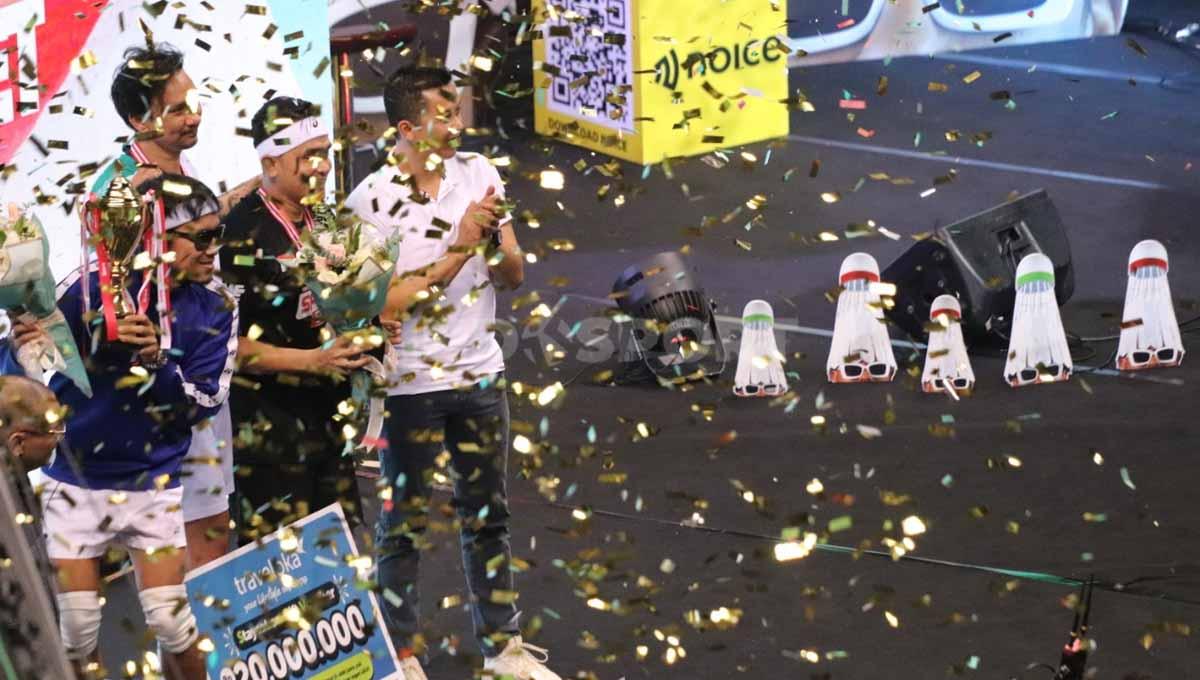 Semarak perayaan gelar juara Vincent Rompies usai mengalahkan Valentino Simanjuntak di Tepok Bulu 2022.