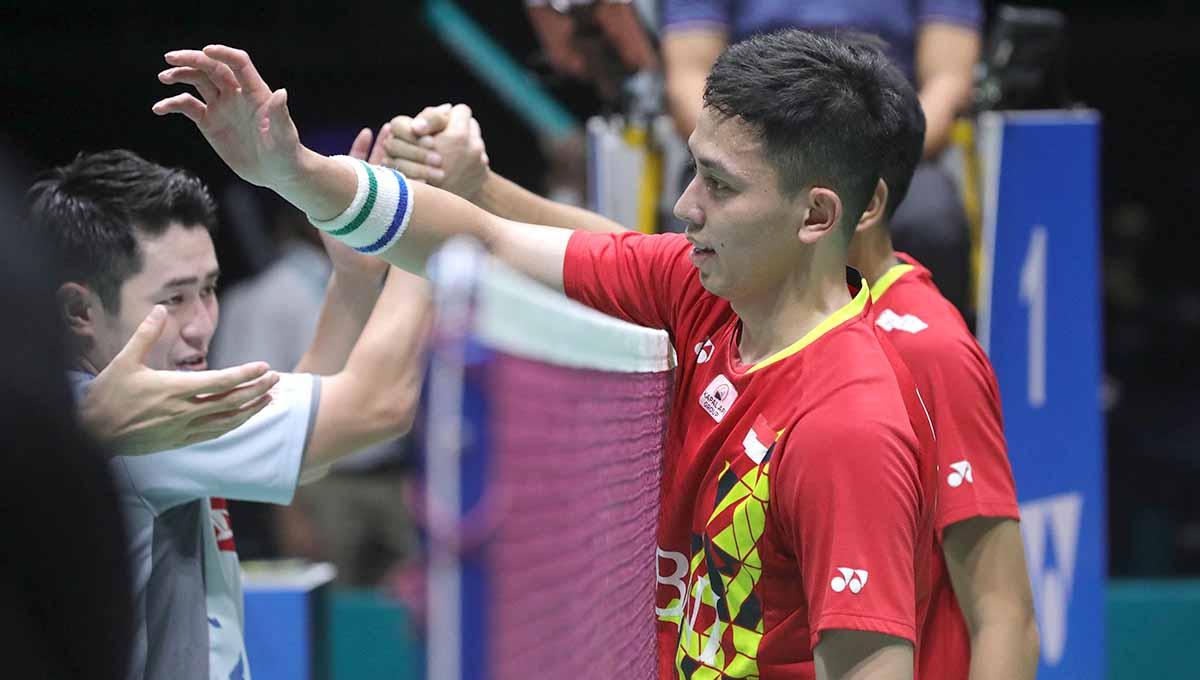 Pasangan ganda putra Indonesia, Fajar Alfian/Muhammad Rian Ardianto di Final Malaysia Open 2022. Foto: PBSI