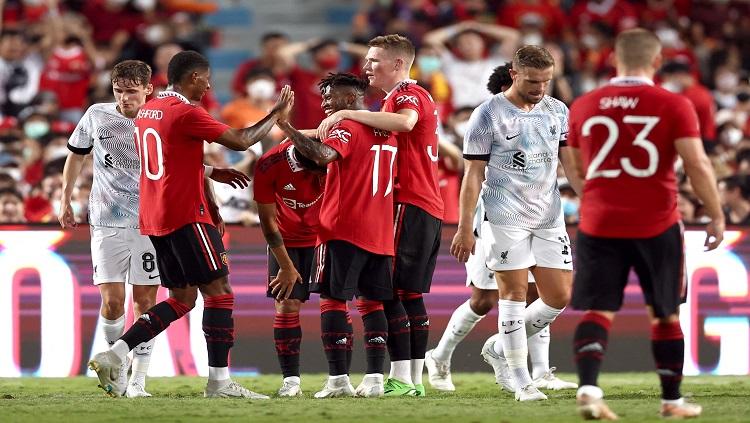 Manchester United saat melawan Liverpool di laga pramusim. Foto: REUTERS/Chalinee Thirasupa. - INDOSPORT