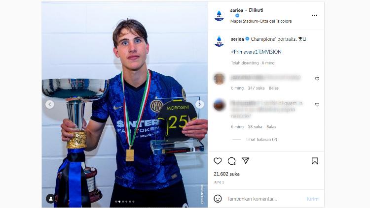 Klub Liga Italia (Serie A) Inter Milan, berpotensi dapat untung besar andai sukses menjual salah satu pemain muda mereka Cesare Casadei ke tim rival.