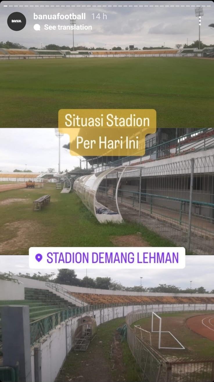 Penampakan Stadion Demang Lehman, markas Barito Putera jelang kick off Liga 1 2022. Copyright: Instagram @banuafootball