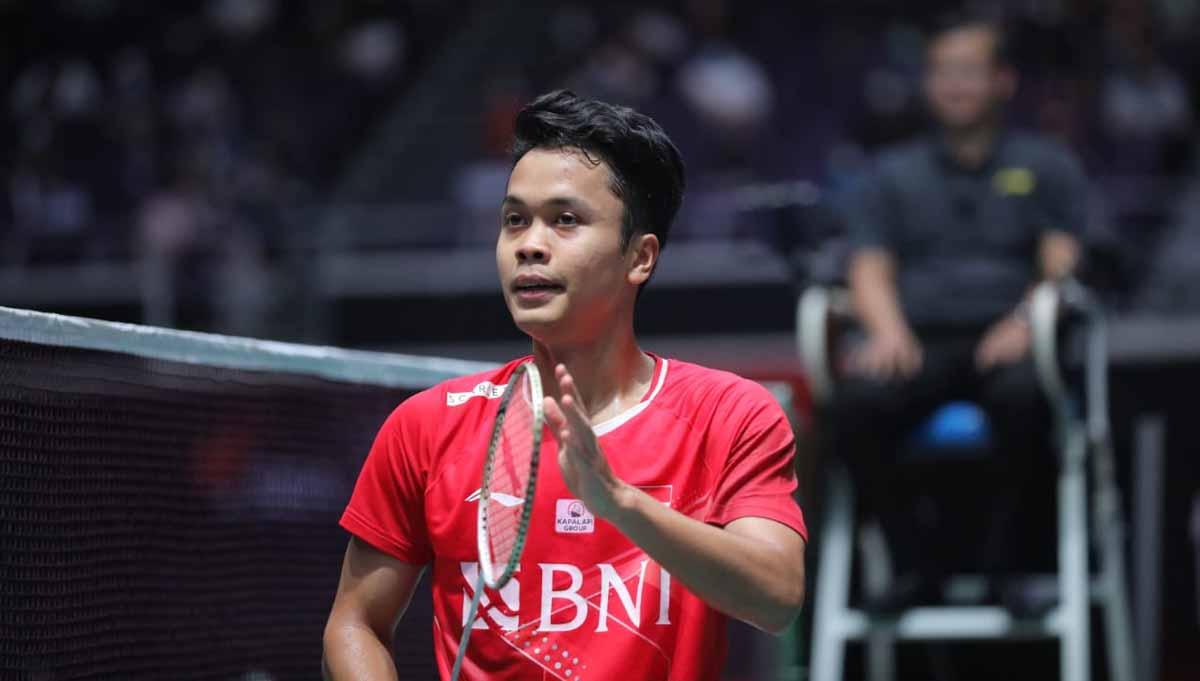Tunggal putra Indonesia, Anthony Sinisuka Ginting di laga Singapore Open 2022. Foto: PBSI